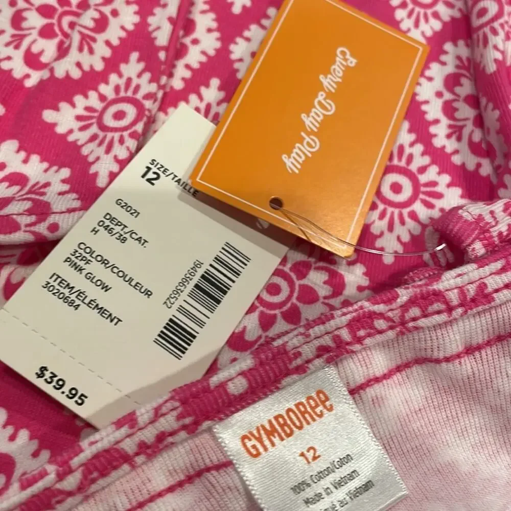 Gymboree girls Pink size 12 Tank top ruffle neckline New With Tags